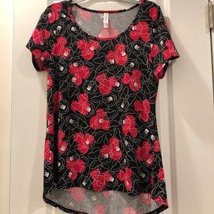 Lula Roe Minnie Iram Shirt in Black and Pink